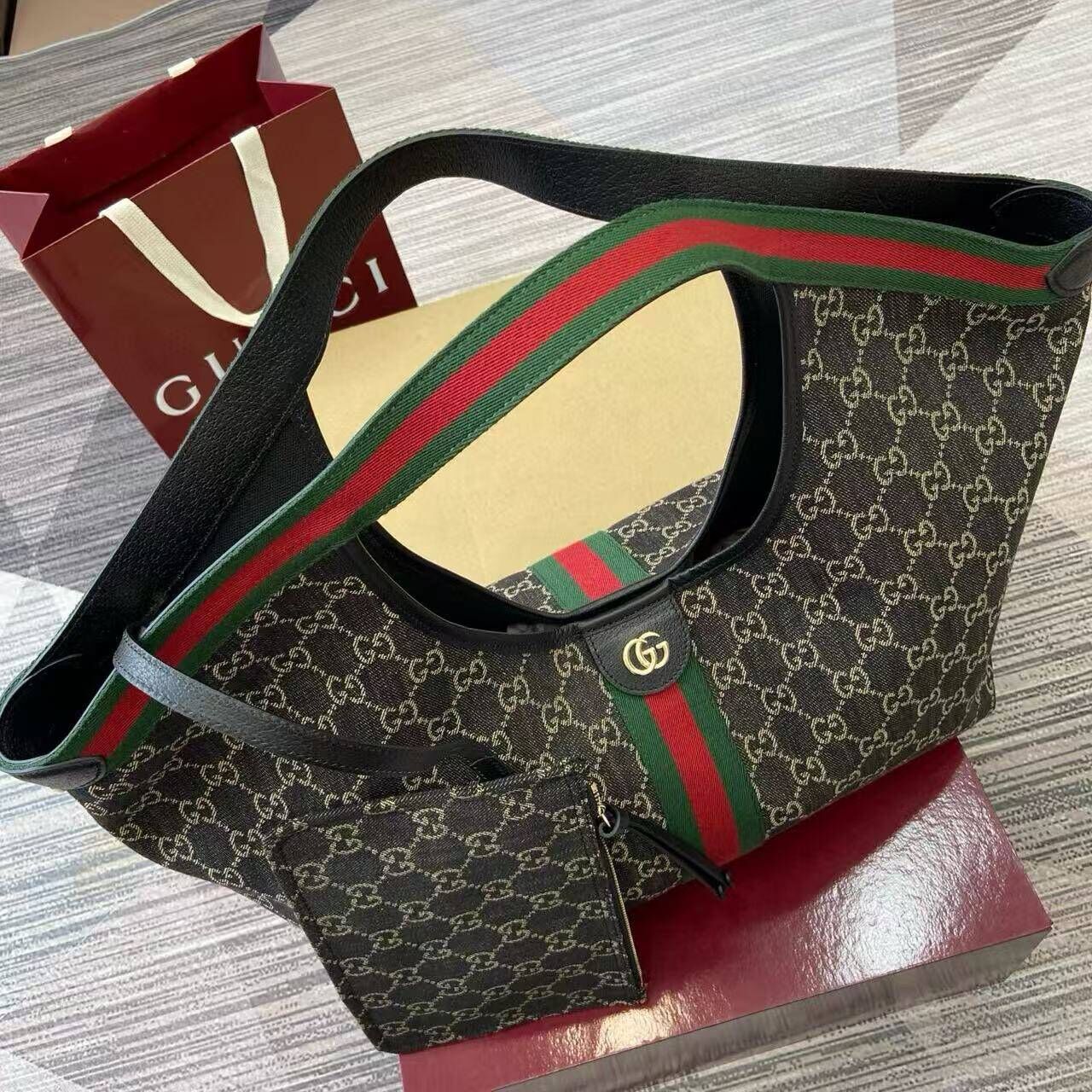 Gv*c*giglio large tote bag gg canvas-60*47*16cm
