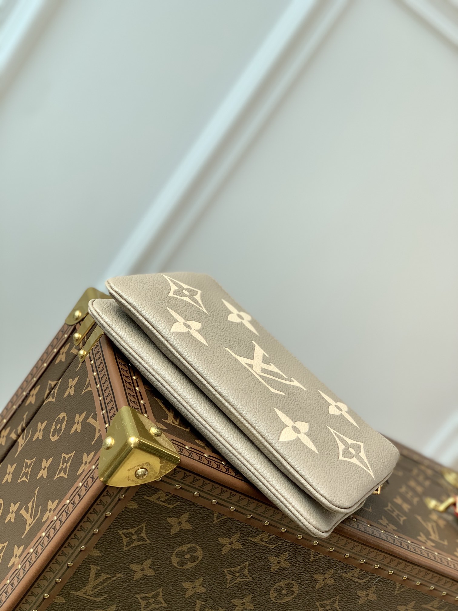 l0*is V*t0n m80084 pochette double zip bag -20*12.5*3cm
