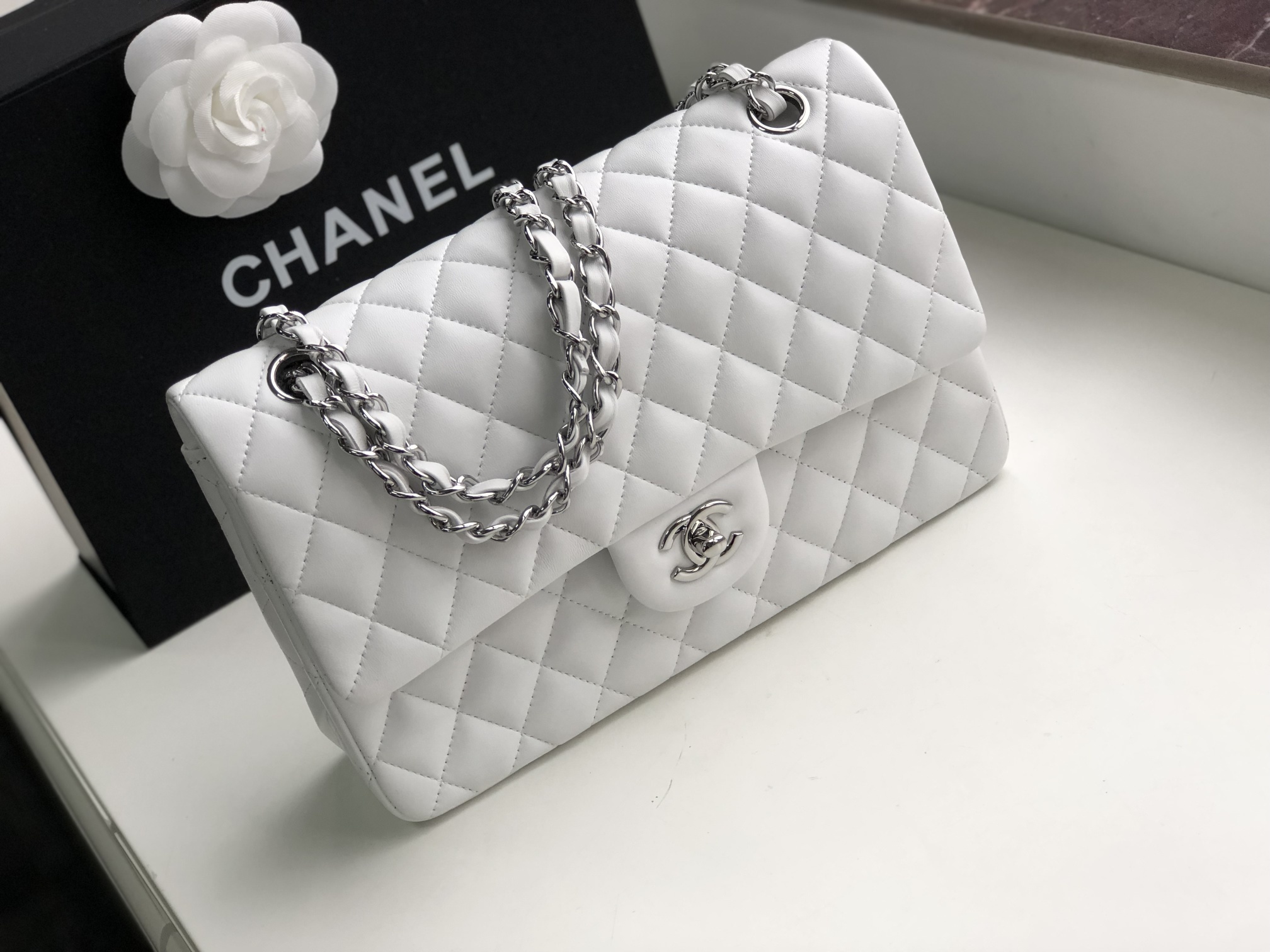 Ch@nel Flap Bag-Lambskin-25CM