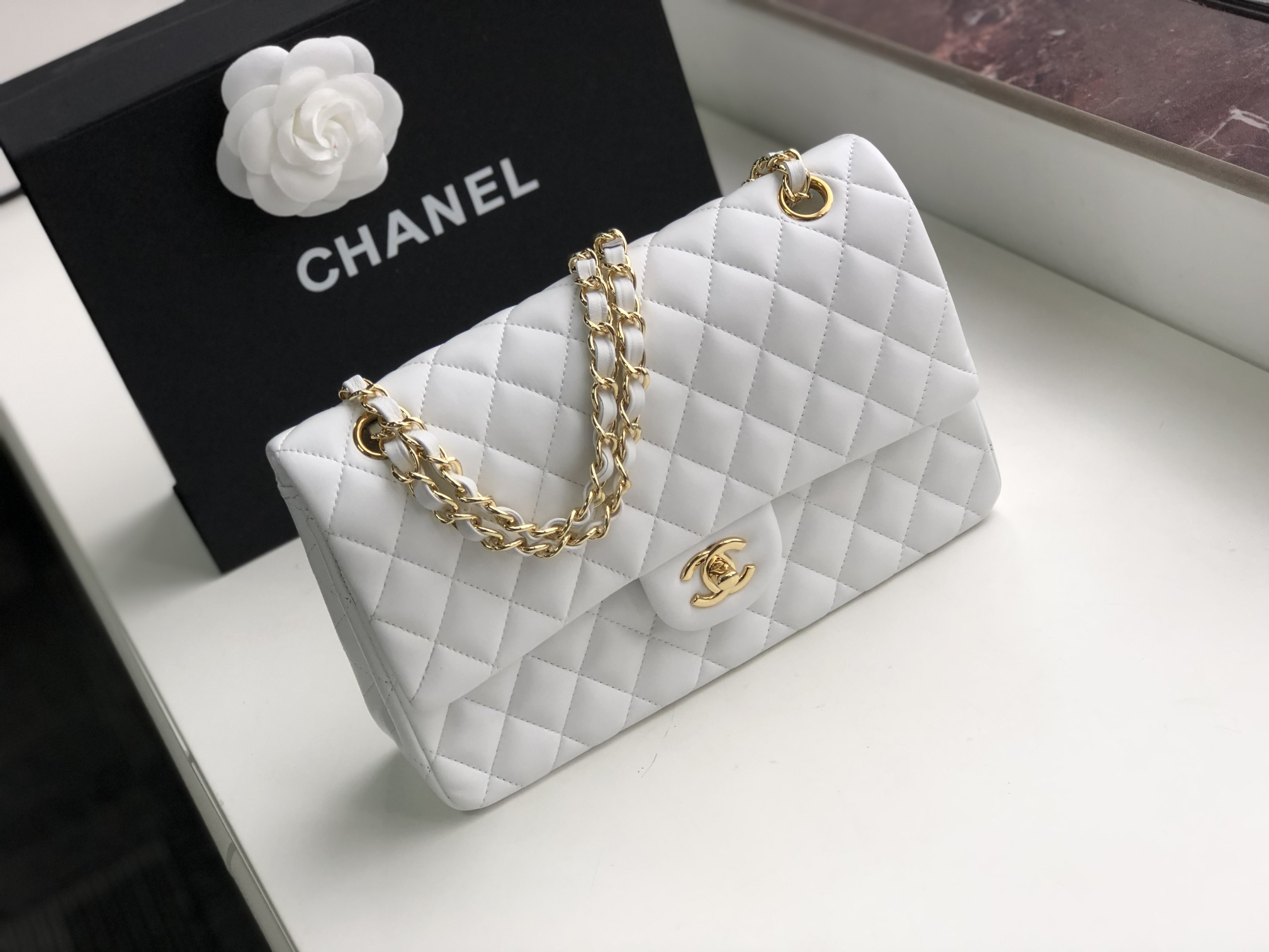Ch@nel Flap Bag-Lambskin-25CM