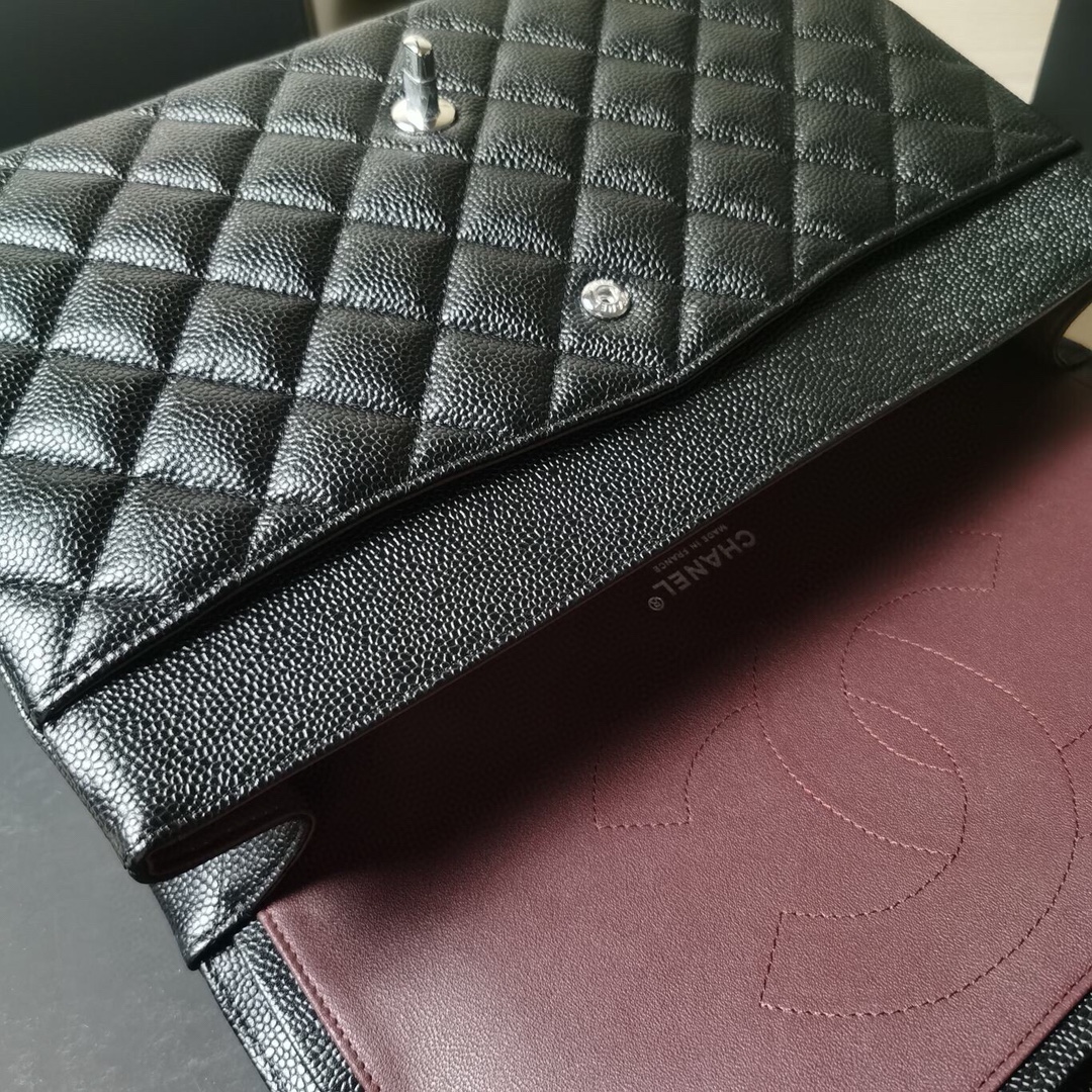 Ch@nel Flap Bag-Caviar Leather-Maxi-33CM