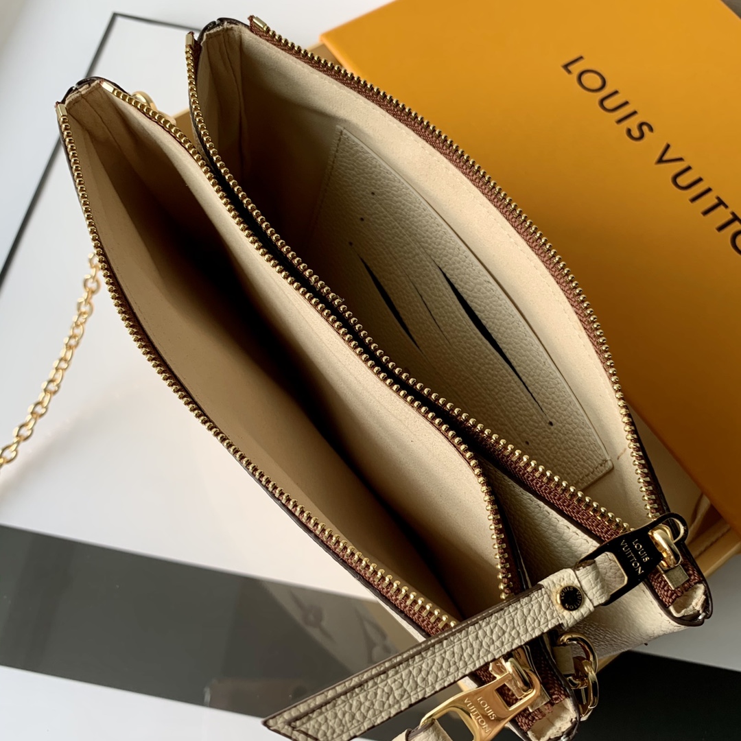 l0*is V*t0n m80084 pochette double zip bag -20*12.5*3cm