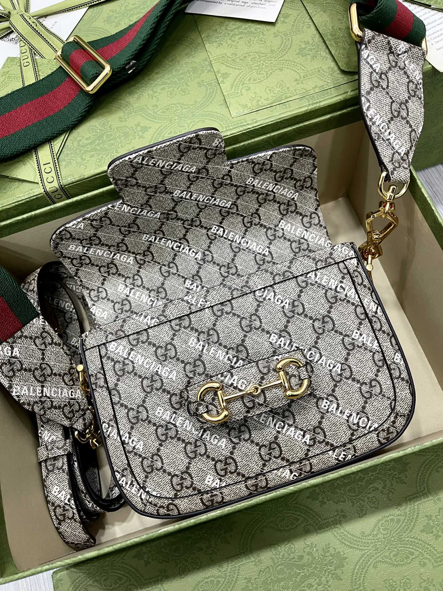 G*u*i&ba*len*cia*ga 1955 horsebit bag-21/13/9cm