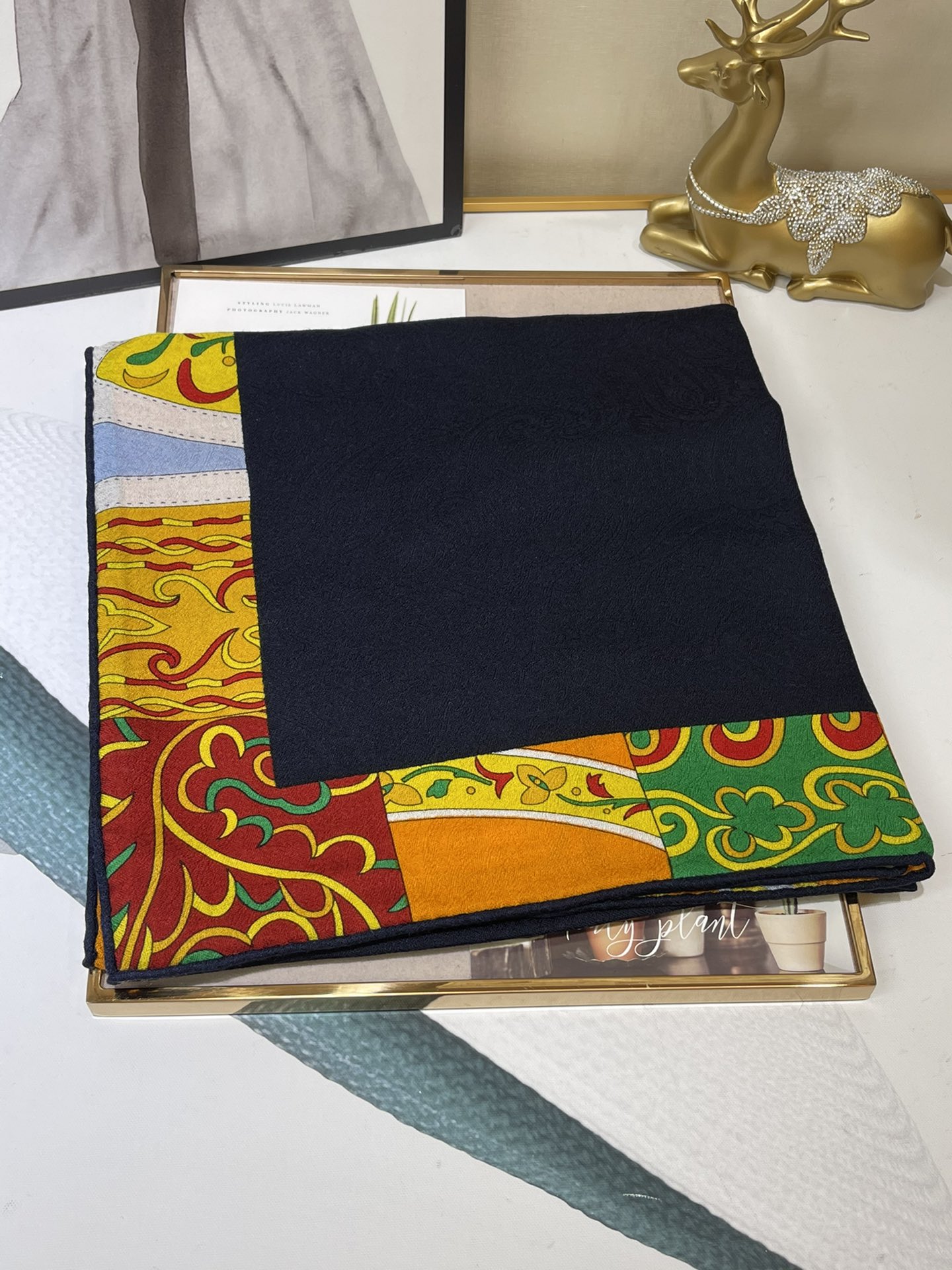 H**mes square towel-140*140cm