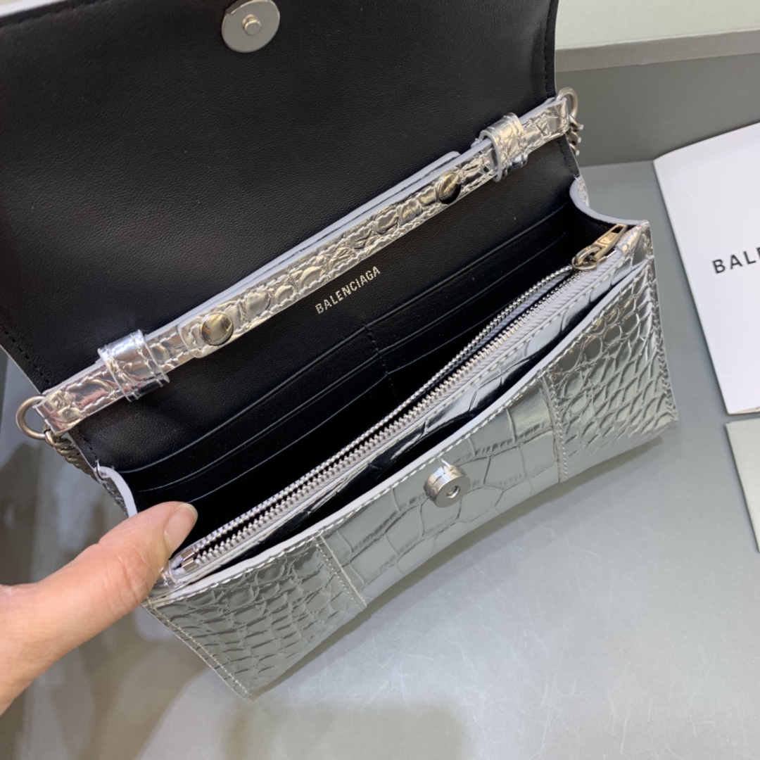 Ba*len*cia*ga hourglass wallet on chain-19*4*12cm