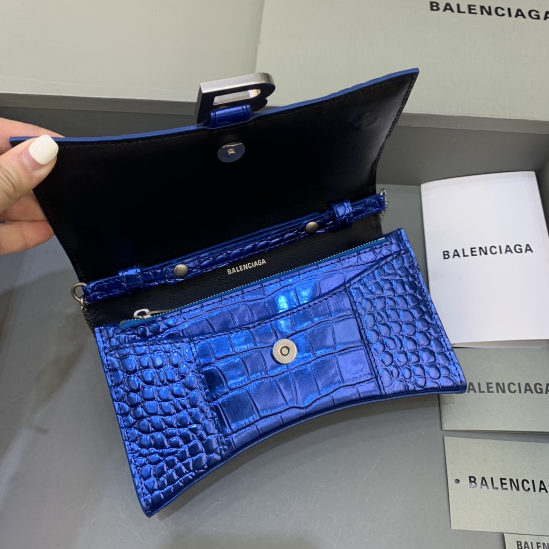 Ba*len*cia*ga hourglass wallet on chain-19*4*12cm