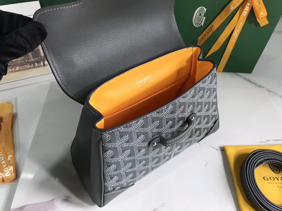G09ard coated canvas and leather saigon top handle bag-21cm
