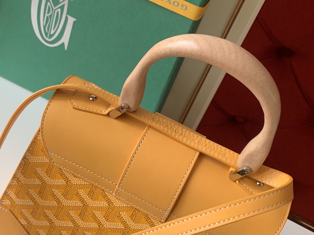 Go*ard coated canvas and leather saigon top handle bag-21cm