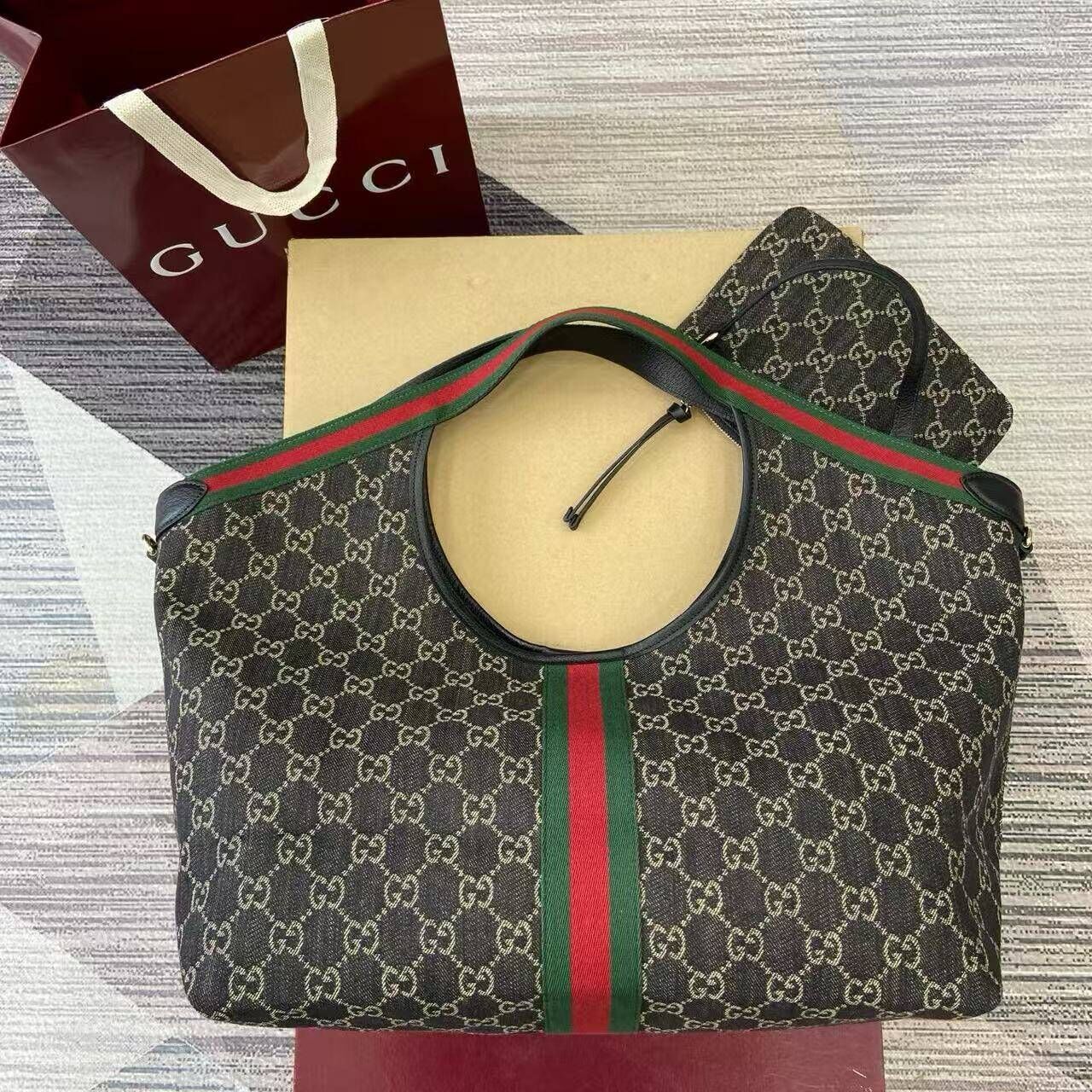 Gv*c*giglio large tote bag gg canvas-60*47*16cm
