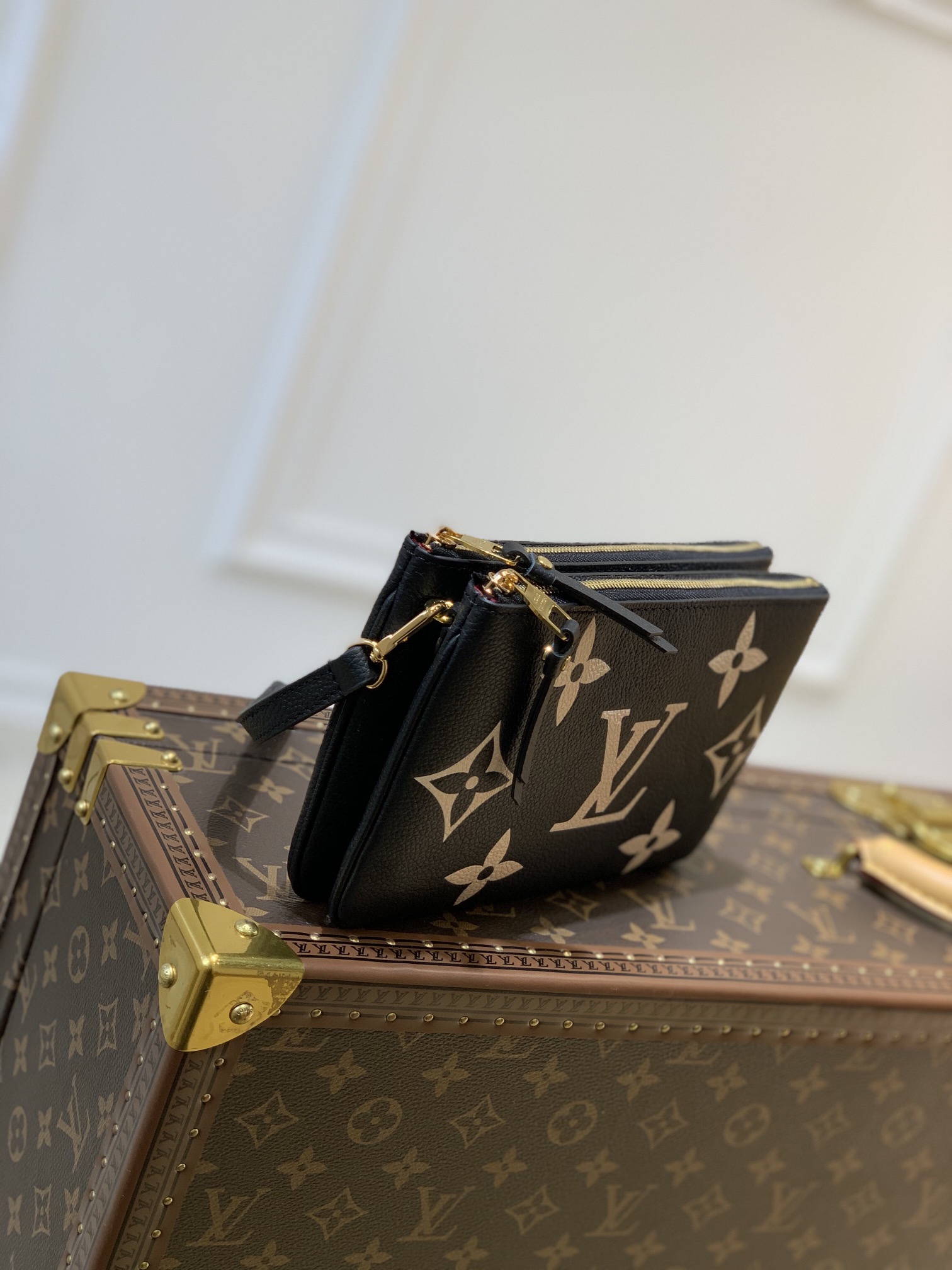 l0*is V*t0n m80084 pochette double zip bag -20*12.5*3cm