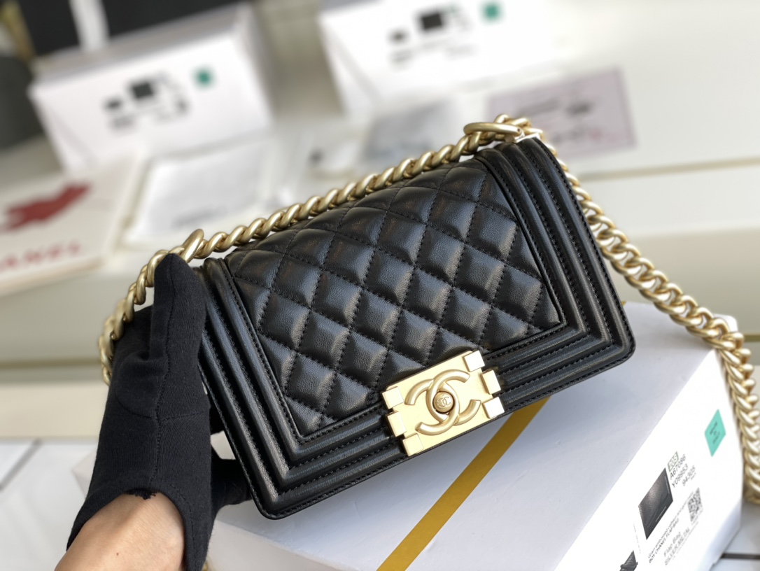 Ch@nel Boy Bag-Lambskin-20CM