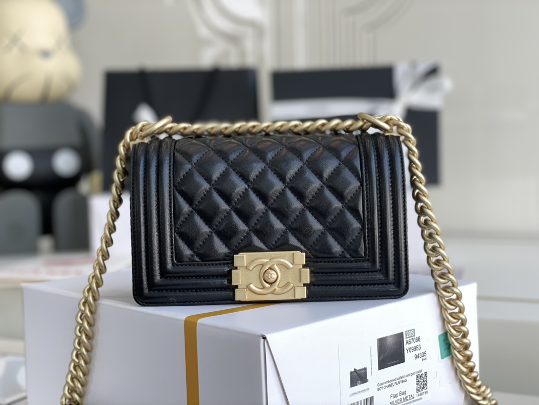 Ch@nel Boy Bag-Lambskin-20CM