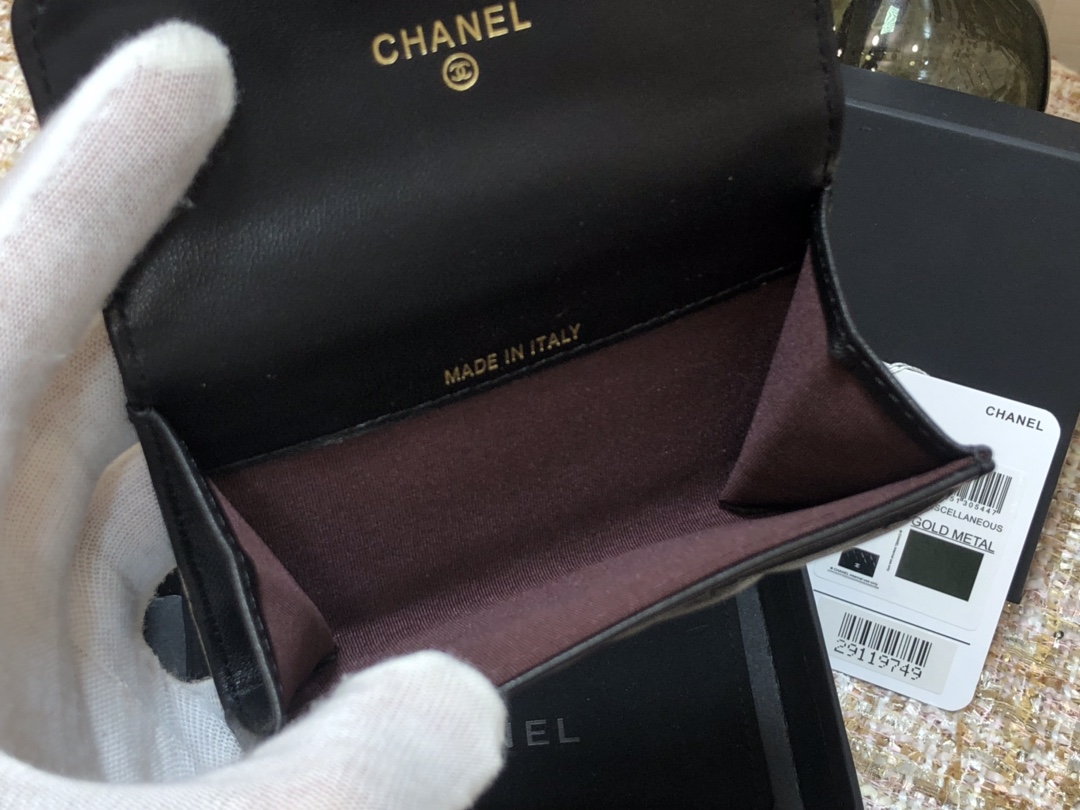 Ch@nel Wallet-Gold Harware-Lamskin-11*10CM