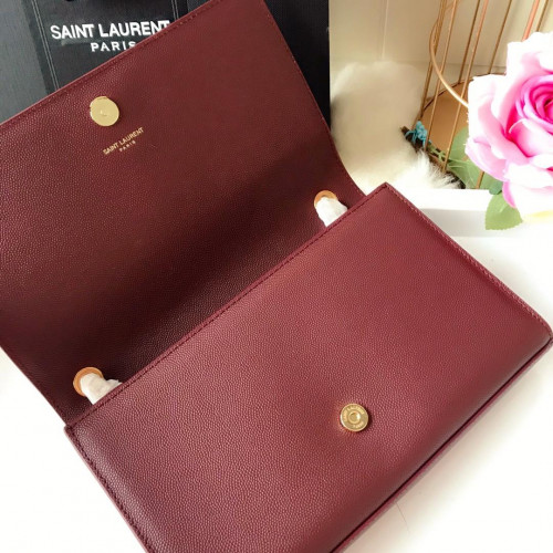 Y*L medium in grain de pouder embossed leather-24*14.5*5.5cm