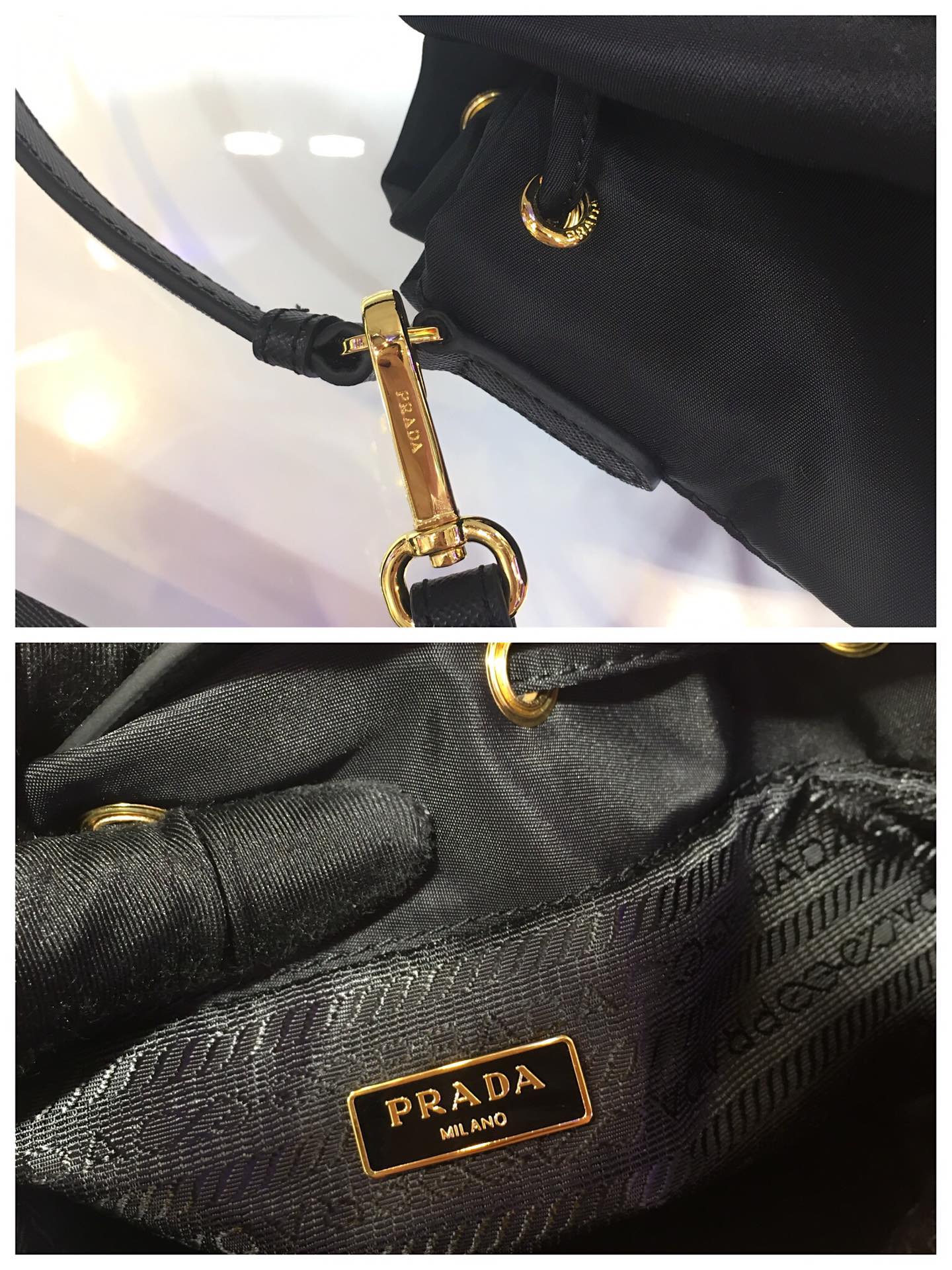 Pra*a backpack 1bh097-26x20.5x13cm
