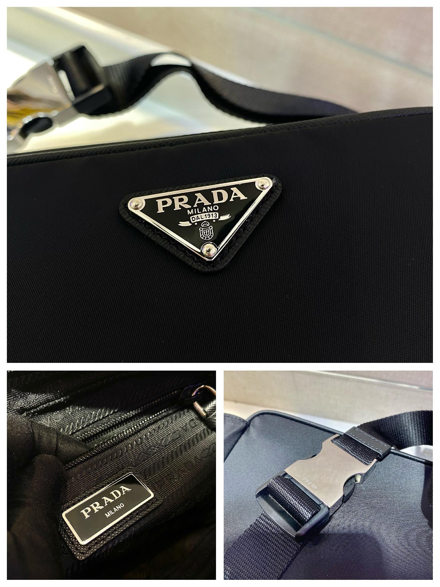 Pra*a 1bl010 waist bag -21*12.5*4.5cm