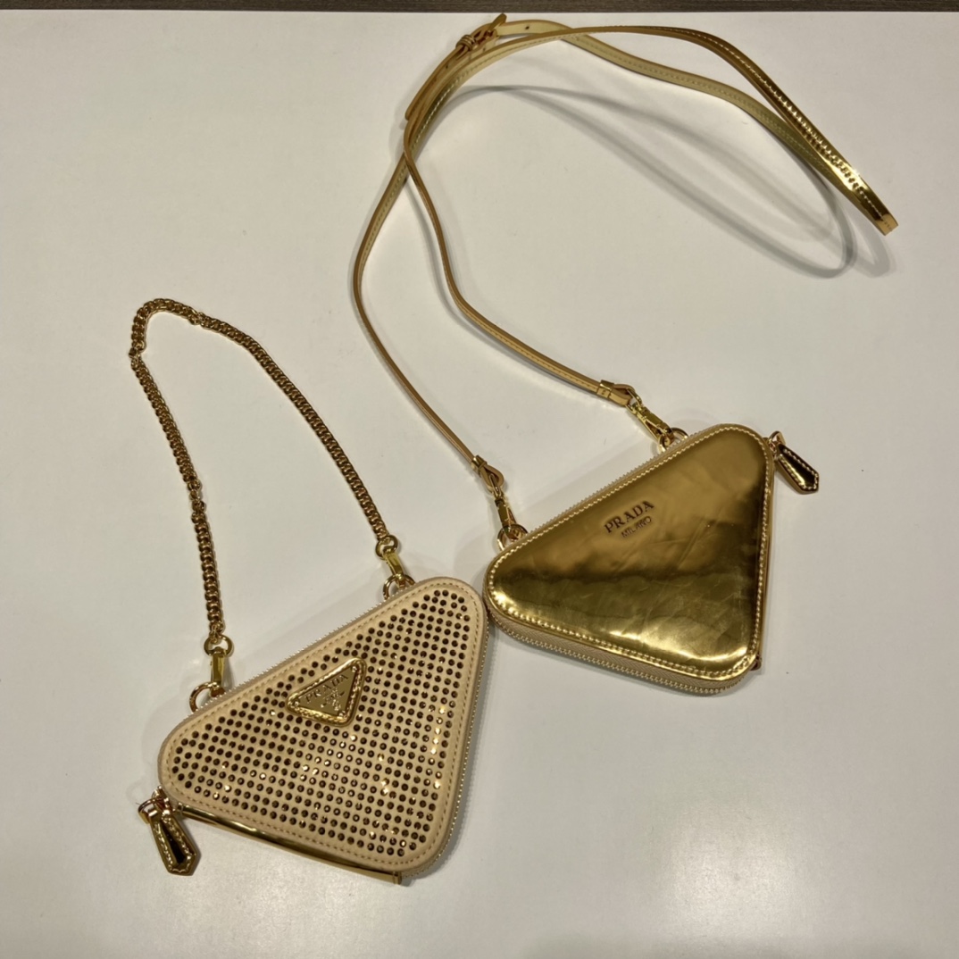 Pra*a 1nr015 double triangle bag -15*10*5cm