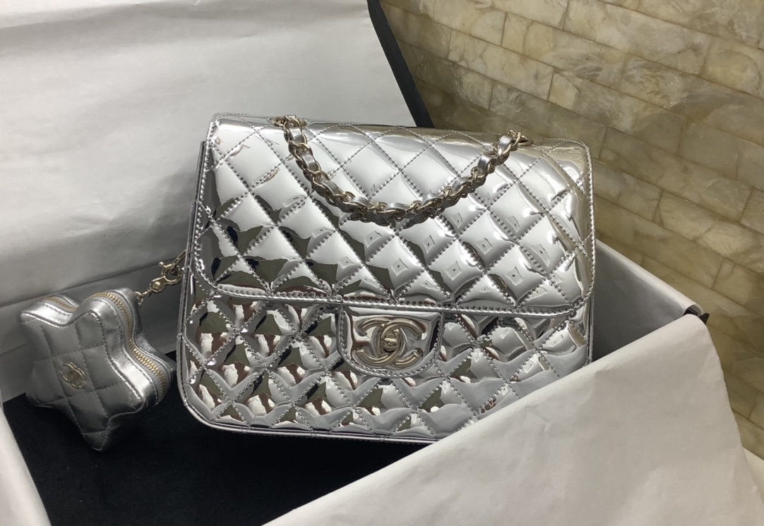 Ch@nel 2024SS Backpack & Star Coin Purse-18.5*23.5*8.5CM