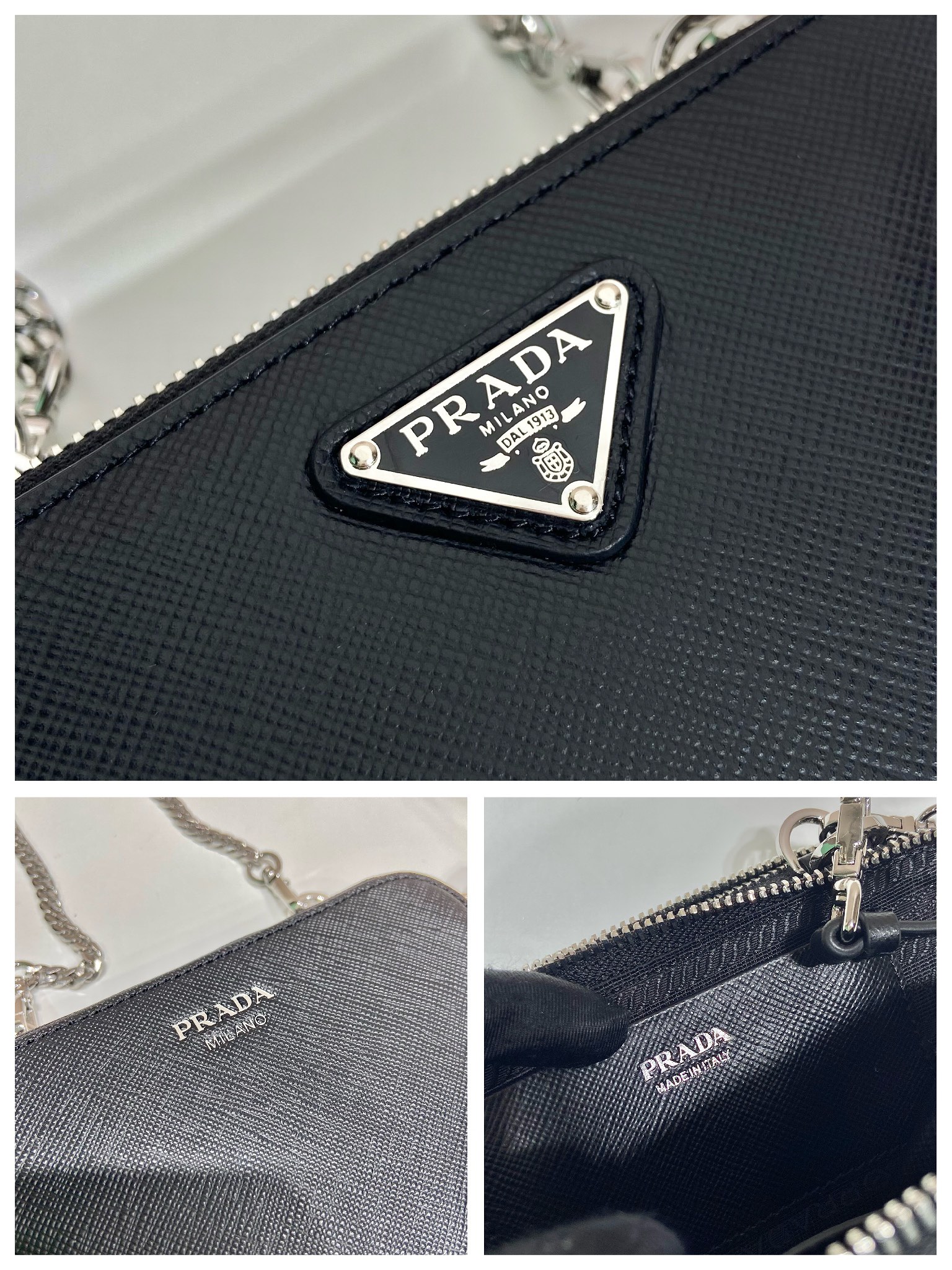 Pra*a 1nr015 double triangle bag -15*10*5cm