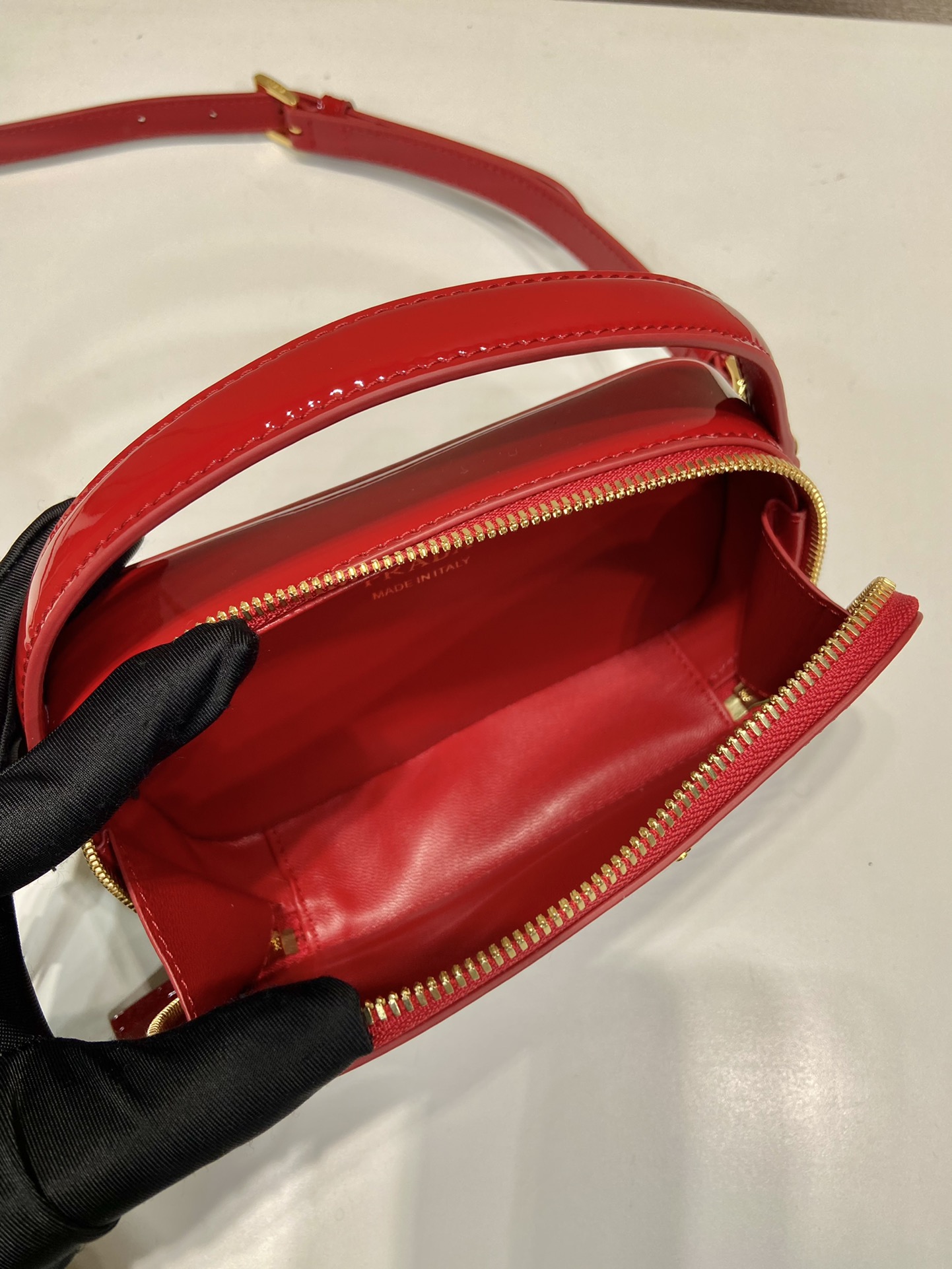 Pra*a patent 1bh206 bag-17.5*10.5*4.5cm