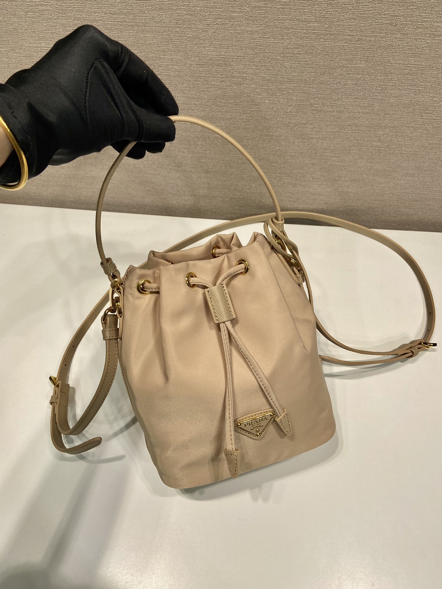 Pra*a 1be067 bucket bag-15.5*19.5*10cm