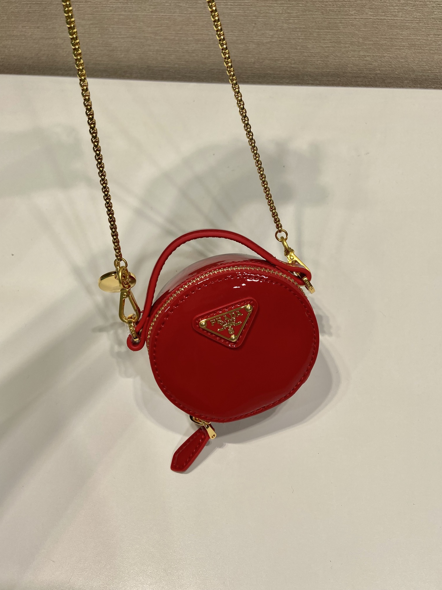 Pra*a 1nr023 mini round bag-8*8*3.5cm
