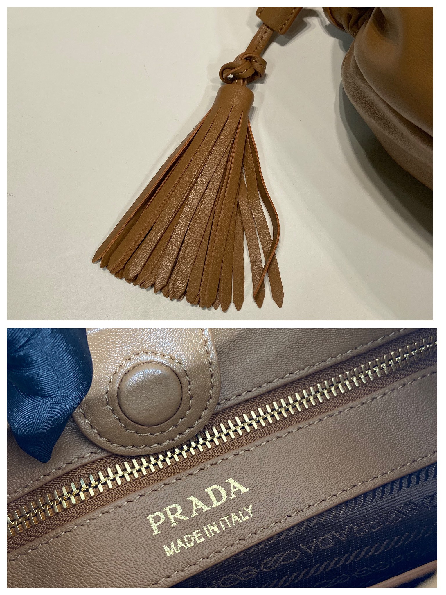 Pra*a leather shoulder 1bg541 bag-24*25*11cm