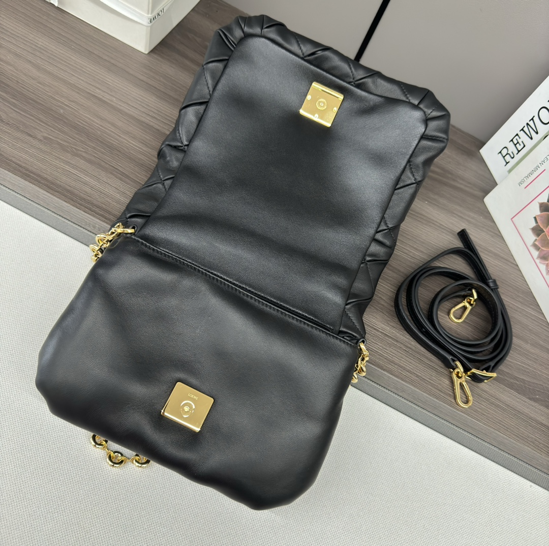 L0ew* puffer goya bag-23*9*17cm