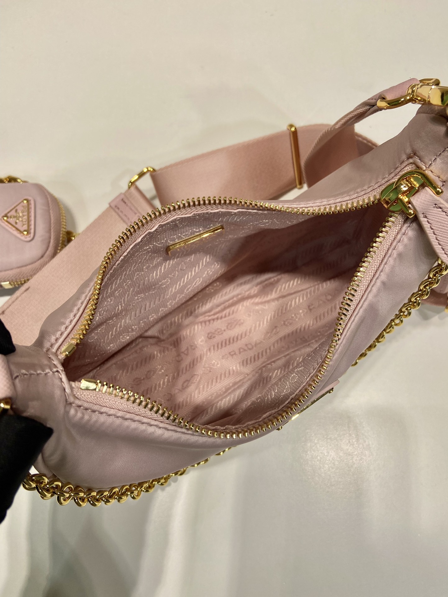 Pra*a nylon hobo bag-1bh204-22*12*6cm