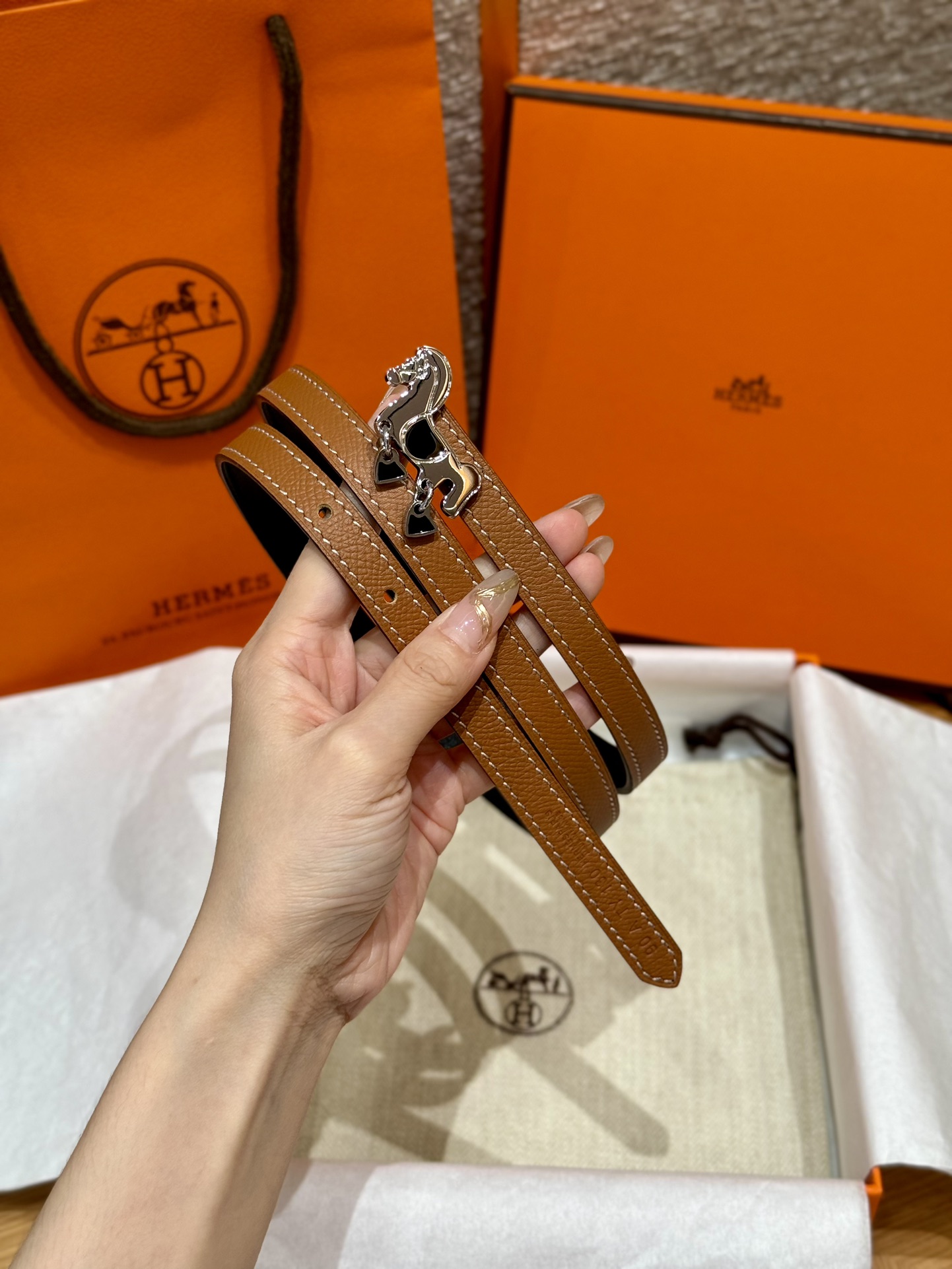 H**mes belt-1.3cm