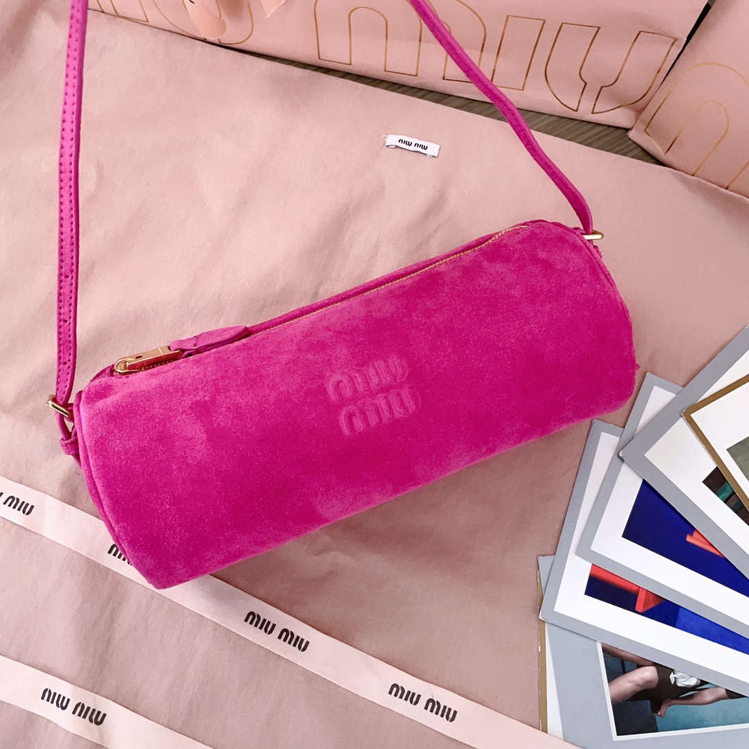 M1um1u suede pouch-22 x 9 x 9cm