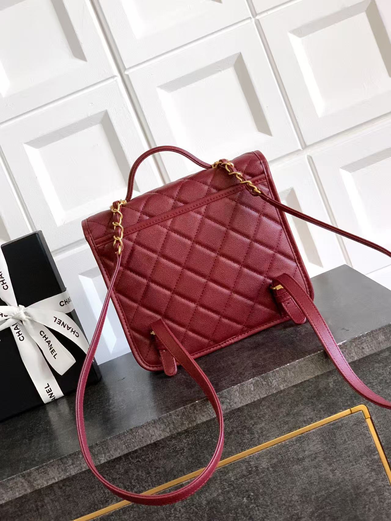 Ch@nel Flap Bag- 22x19.5x7CM