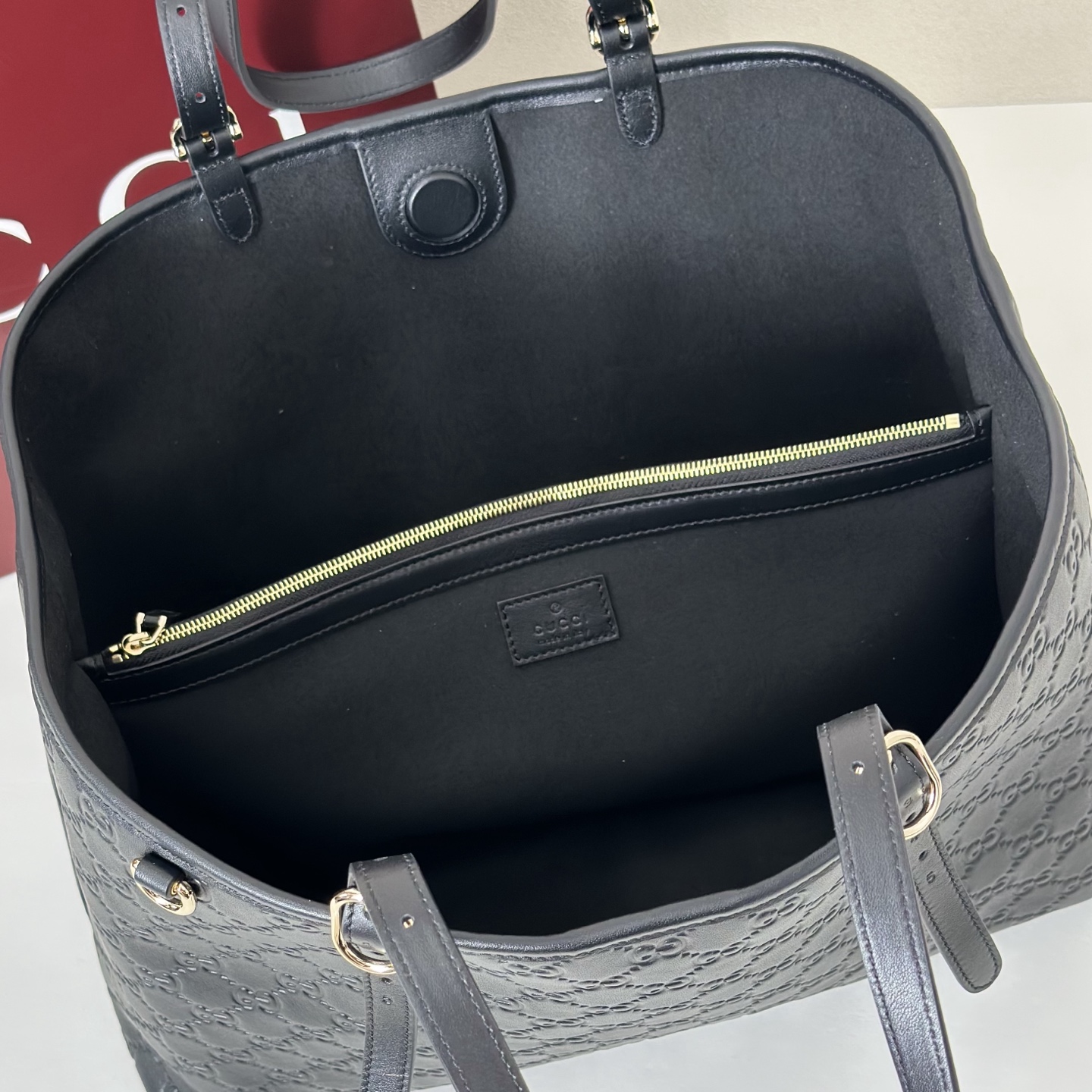 Guc-ci GG Emblem Tote Bag-38*25.5*15CM