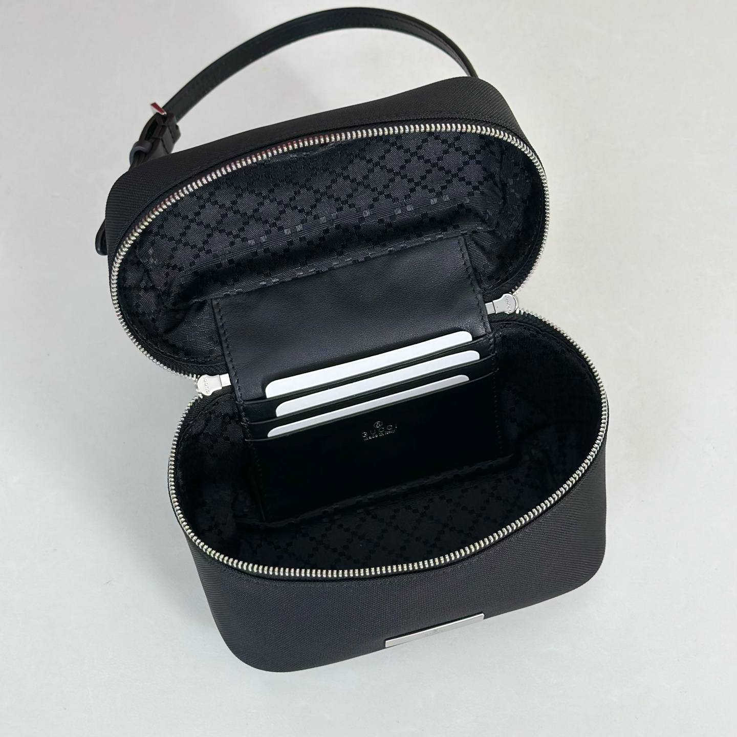 Gu*cci Tag Mini Bag In Black Nylon-16*12*9CM
