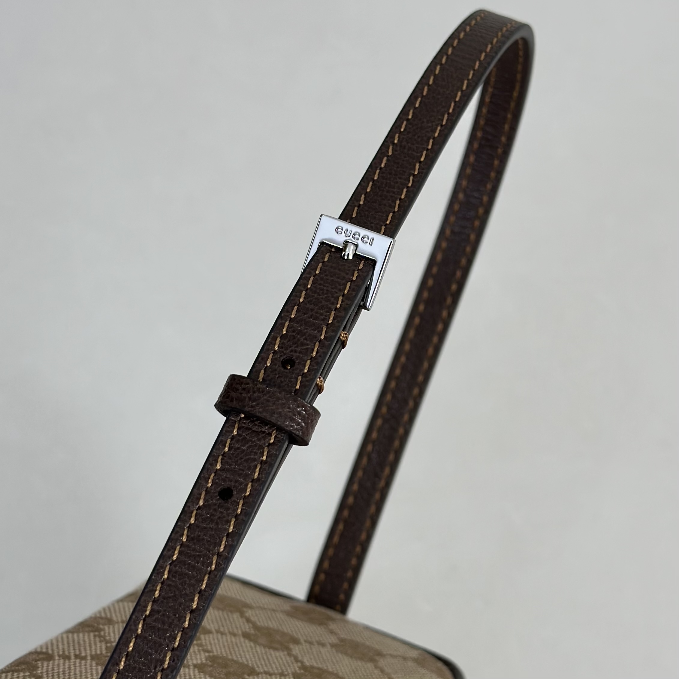 Gu*cci Tag Mini Bag In Sand And Brown GG Canvas-16*12*9CM
