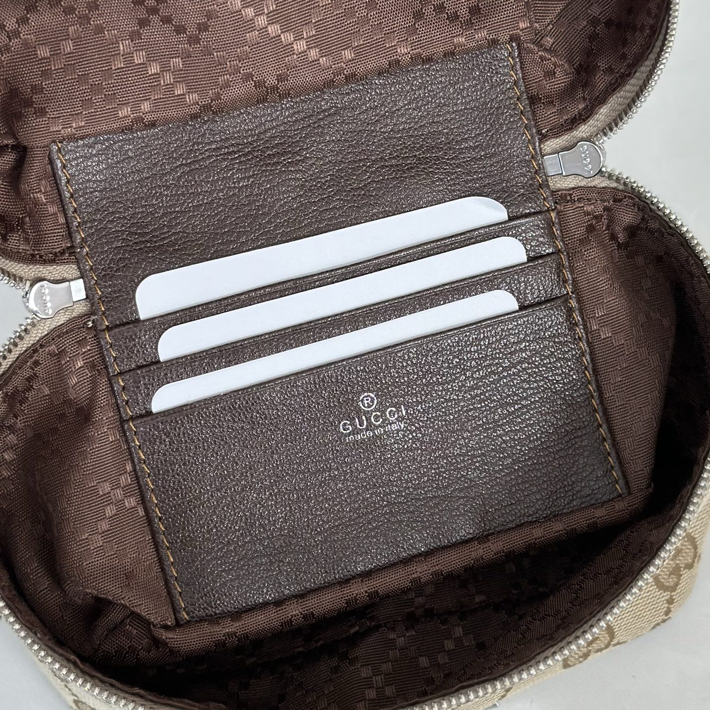 Gu*cci Tag Mini Bag In Sand And Brown GG Canvas-16*12*9CM