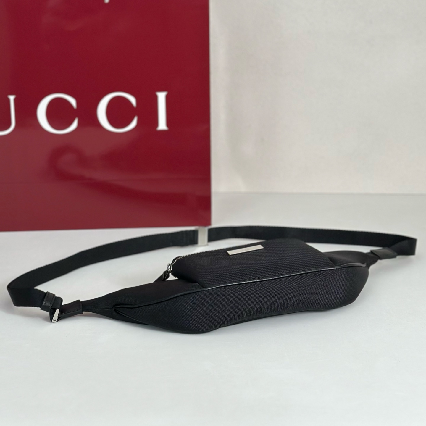 Guc*ci Tag Small Crossbody Bag In Black GG Canvas-20*10.5*2.5CM