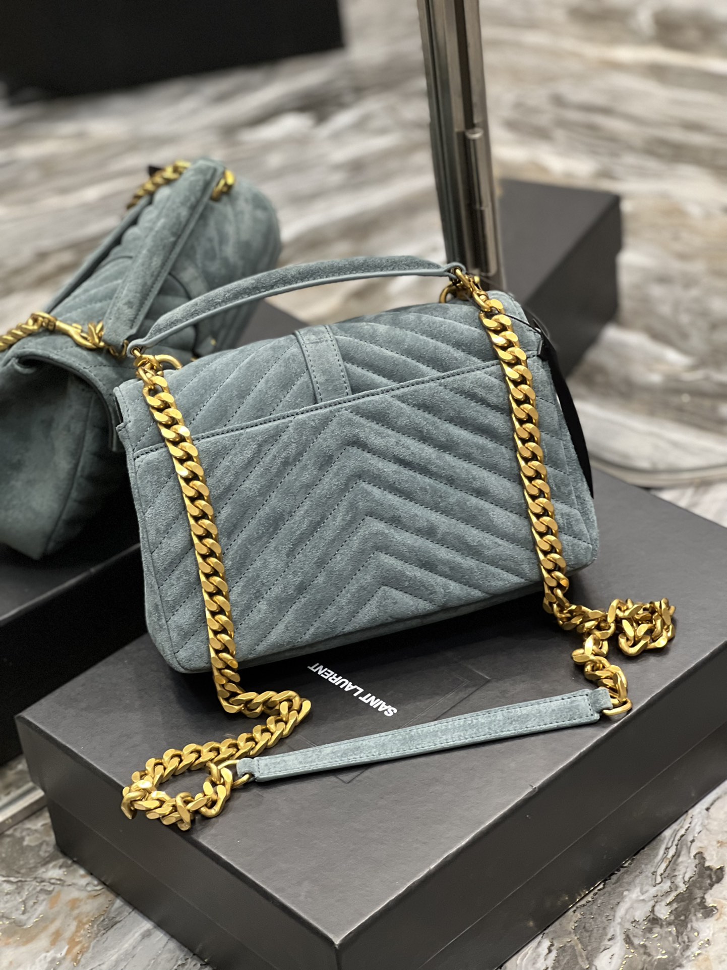 YS L Monogram College Bag-24*17*7CM