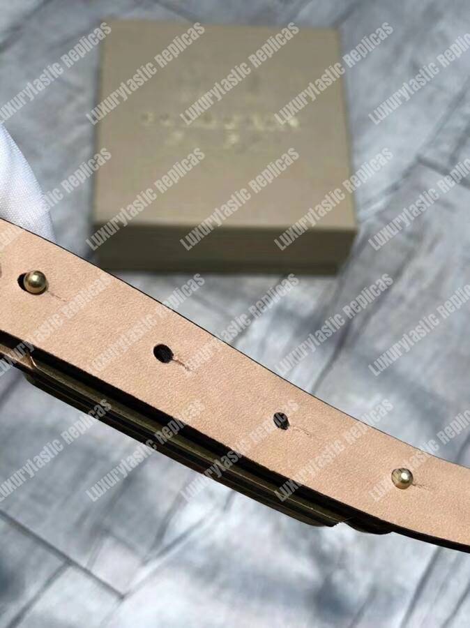 B**rry brass plaque buckle embossed bridle leather belt brown