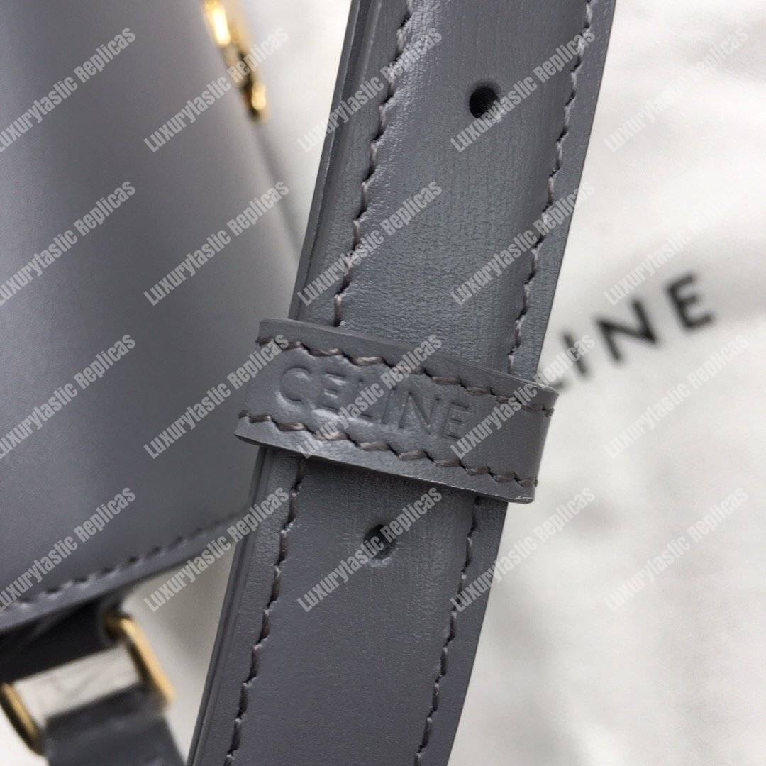 Ce**e medium triomphe bag in shiny calfskin grey