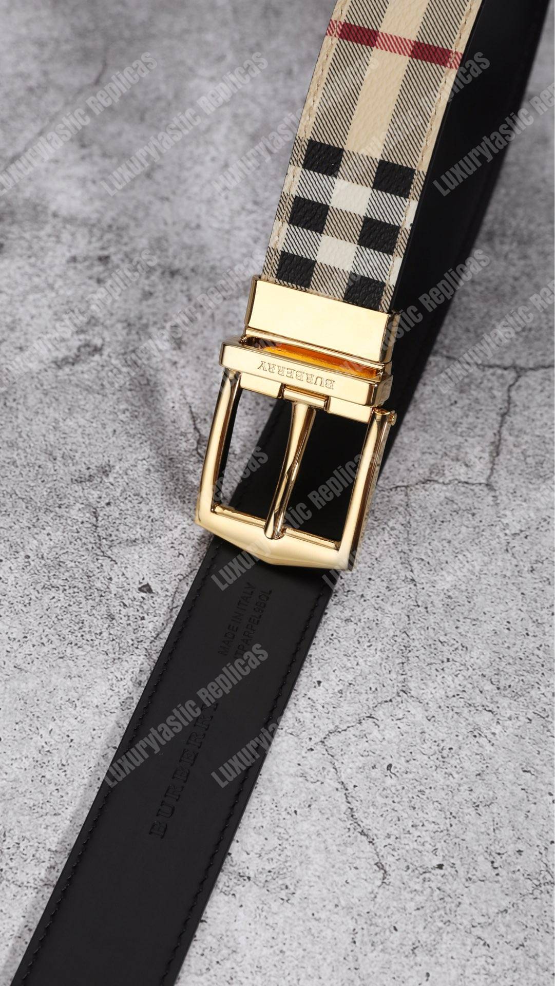 B**rry reversible vintage check leather belt