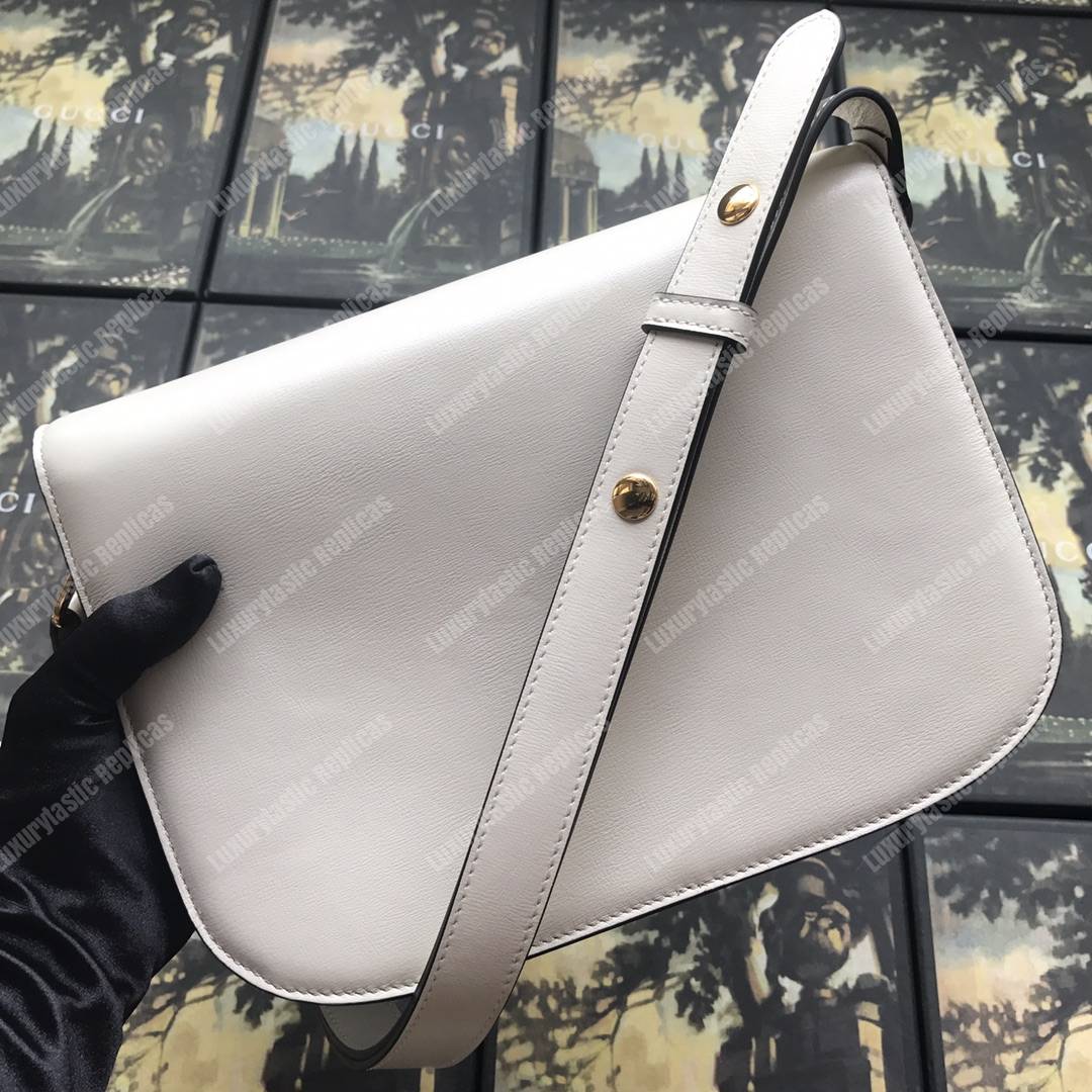 G*u*i 1955 horsebit shoulder bag white