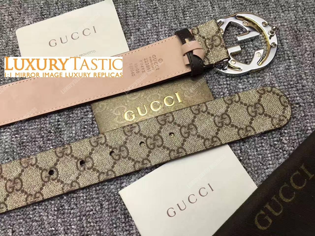 gg Sup*e belt with 2-color g buckle