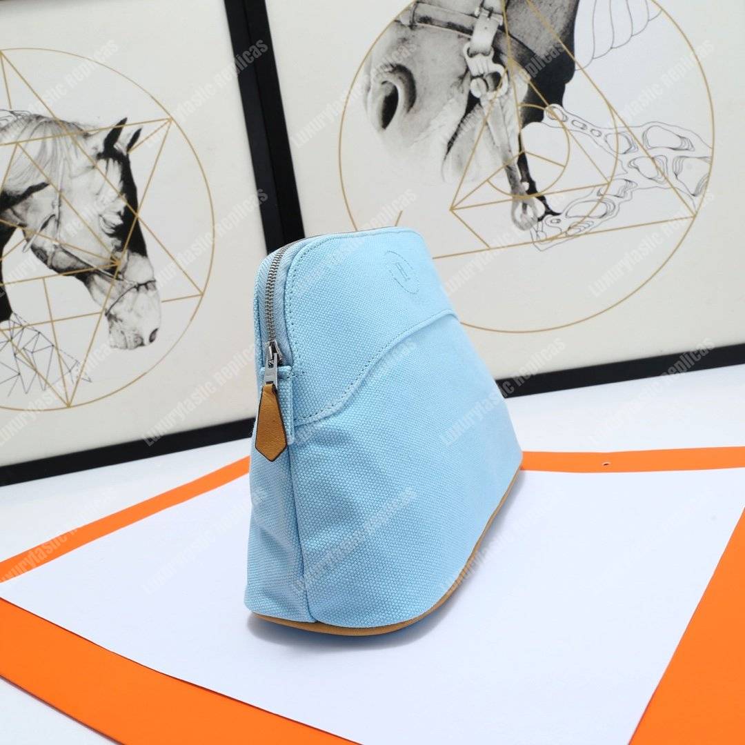 H**mes bolide travel case medium model light blue
