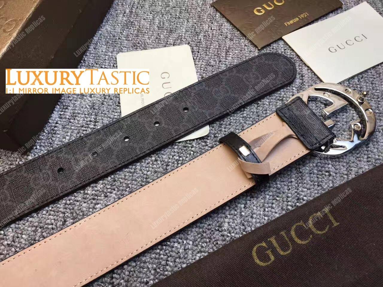 gg Sup*e belt with 2-color g buckle