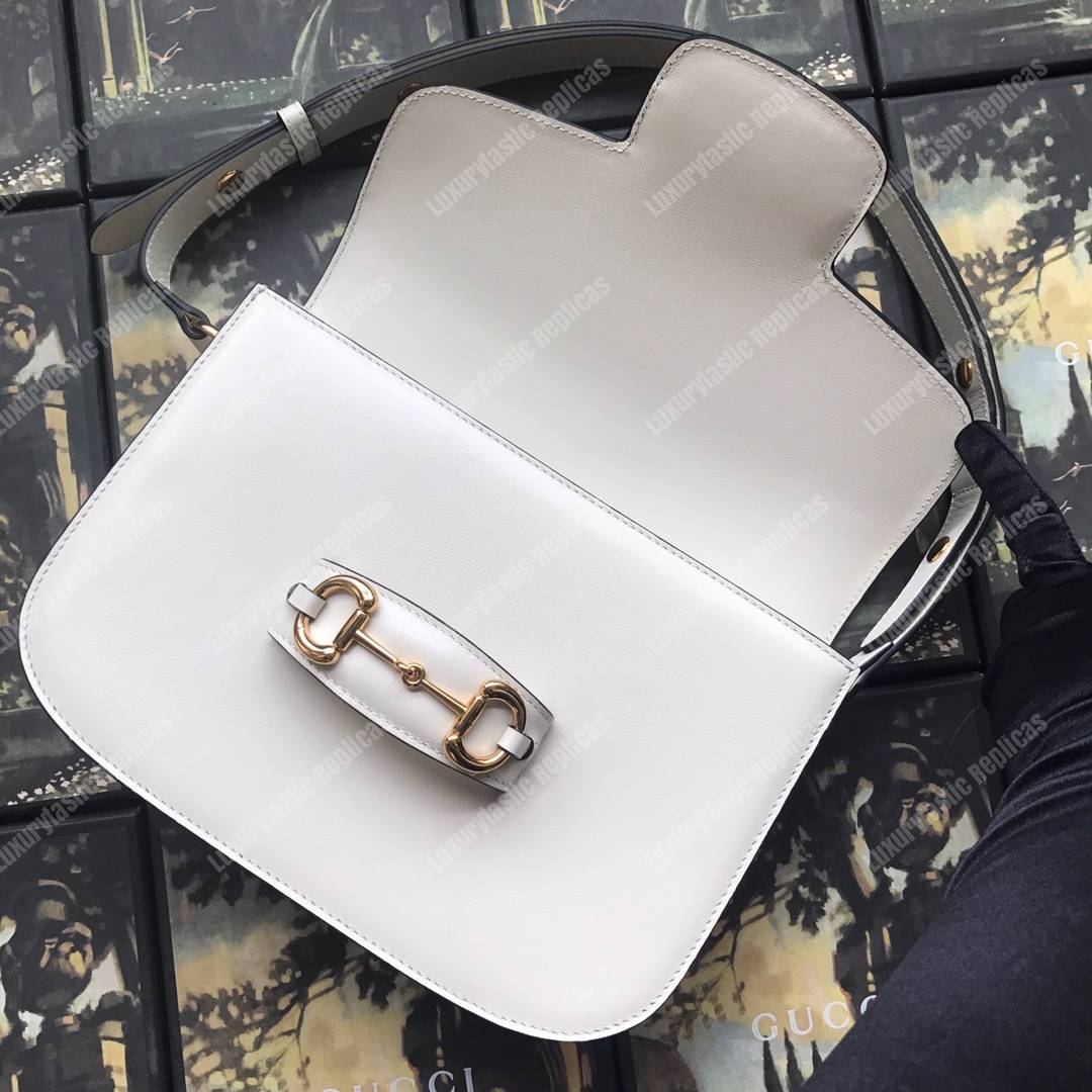 G*u*i 1955 horsebit shoulder bag white