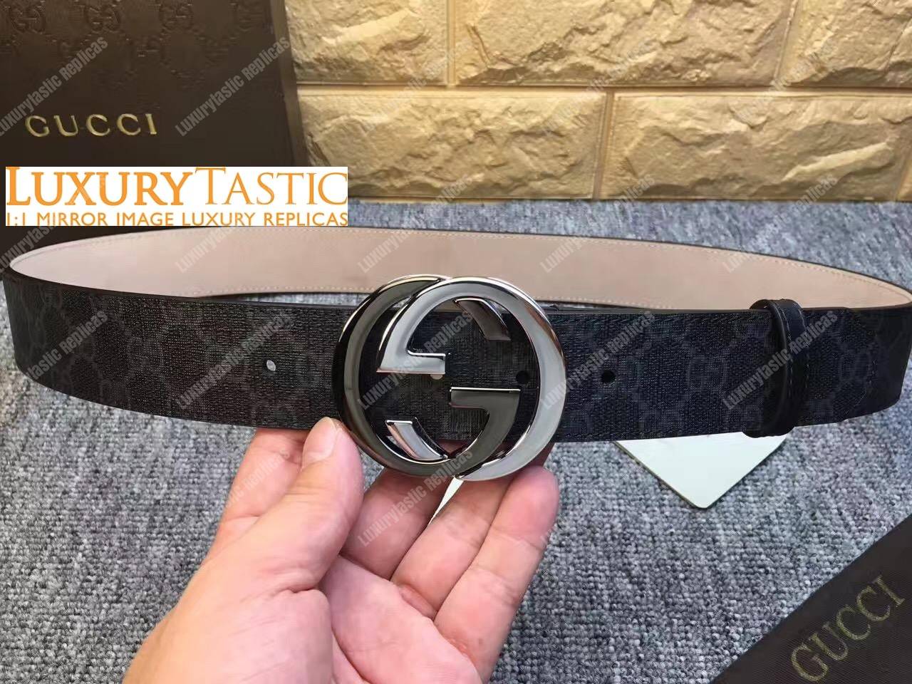 gg Sup*e belt with 2-color g buckle