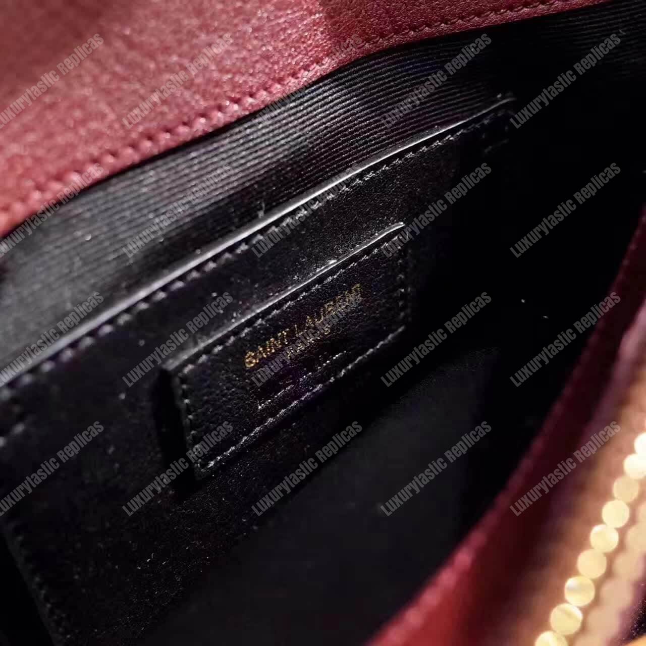 Saint Laurent Classic Medium College Monogram Dark Red Gold-Toned