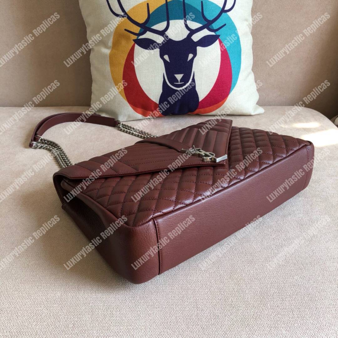 Saint Laurent Classic Large Soft Envelope Dark Red