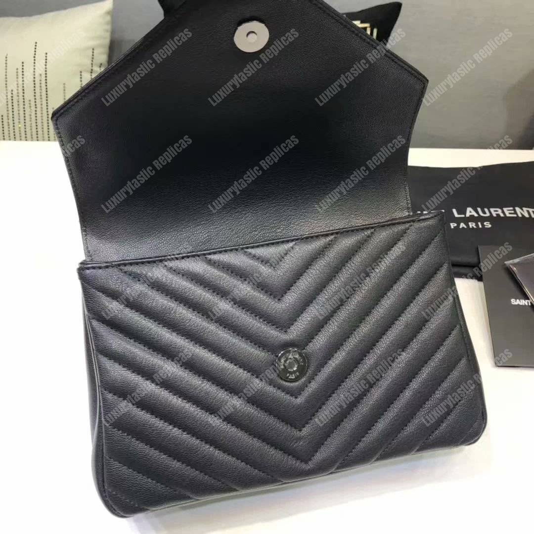 Saint Laurent Classic Medium College Monogram Black Silver-Toned